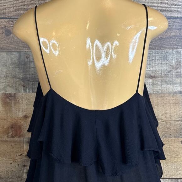 Free People Intimately Cascades Ruffle Cami Tank Top Black Size Medium - Picture 6 of 10